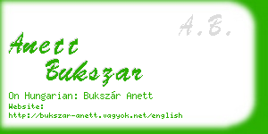 anett bukszar business card